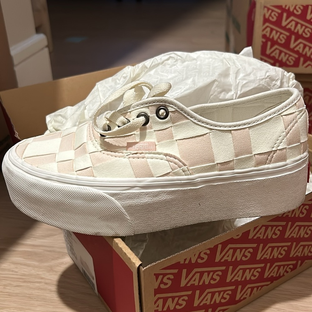 Woven patchwork suede platform/stackform vans WORN ONCE Vans authentics